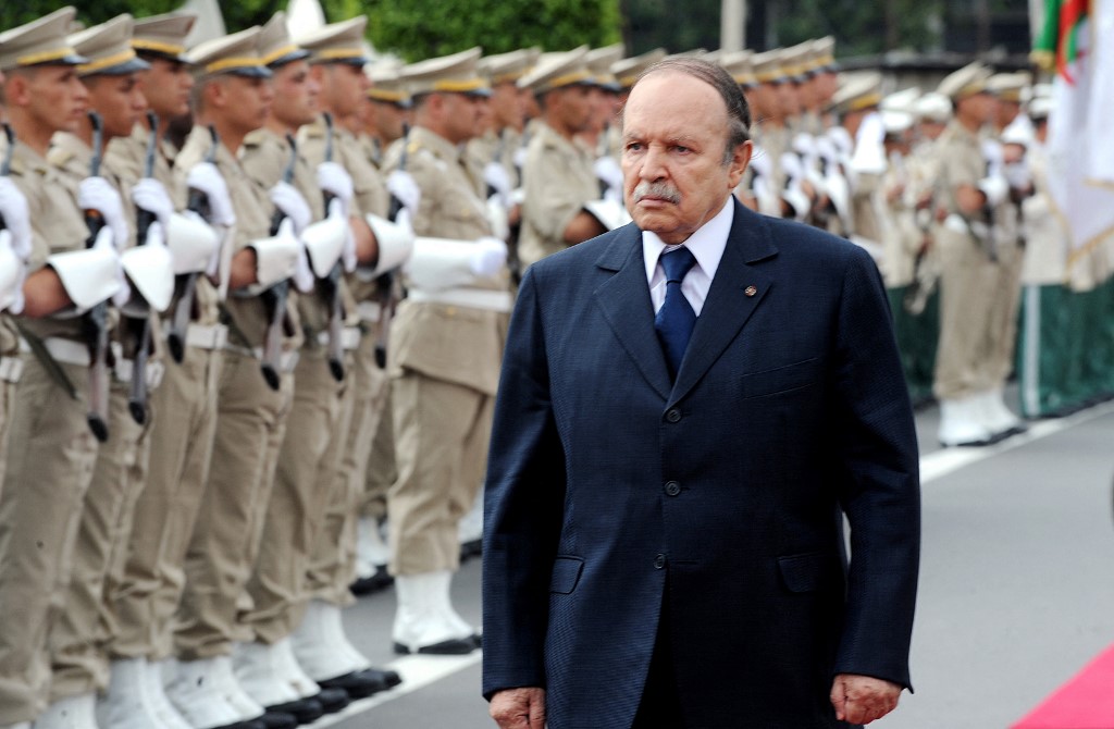 Then-President Abdelaziz Bouteflika is pictured in Algiers in May 2009 (AFP)