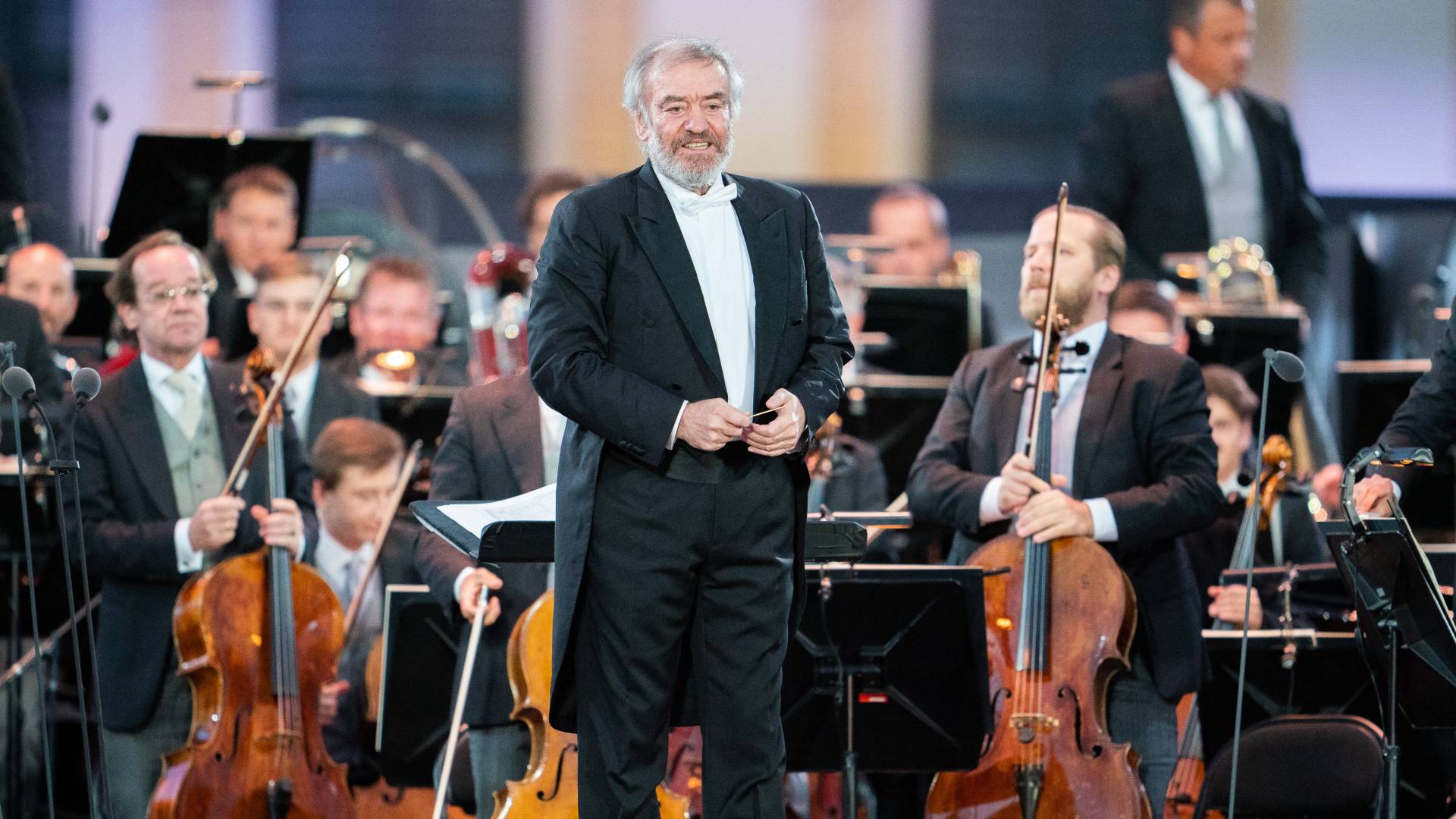  * Russian conductor Valery Gergiev performs on stage with the Vienna Philharmonic Orchestra on 18 September, 2020 (AFP)