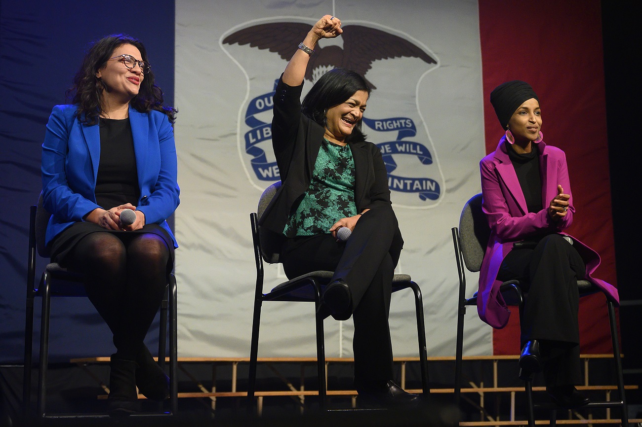 Congresswomen Rashida Tlaib, Pramila Jayapal and Ilhan Omar (AFP)
