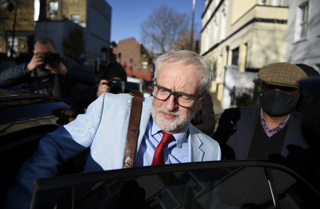 Former Labour leader Jeremy Corbyn leaves his London home in November 2020 (AFP)