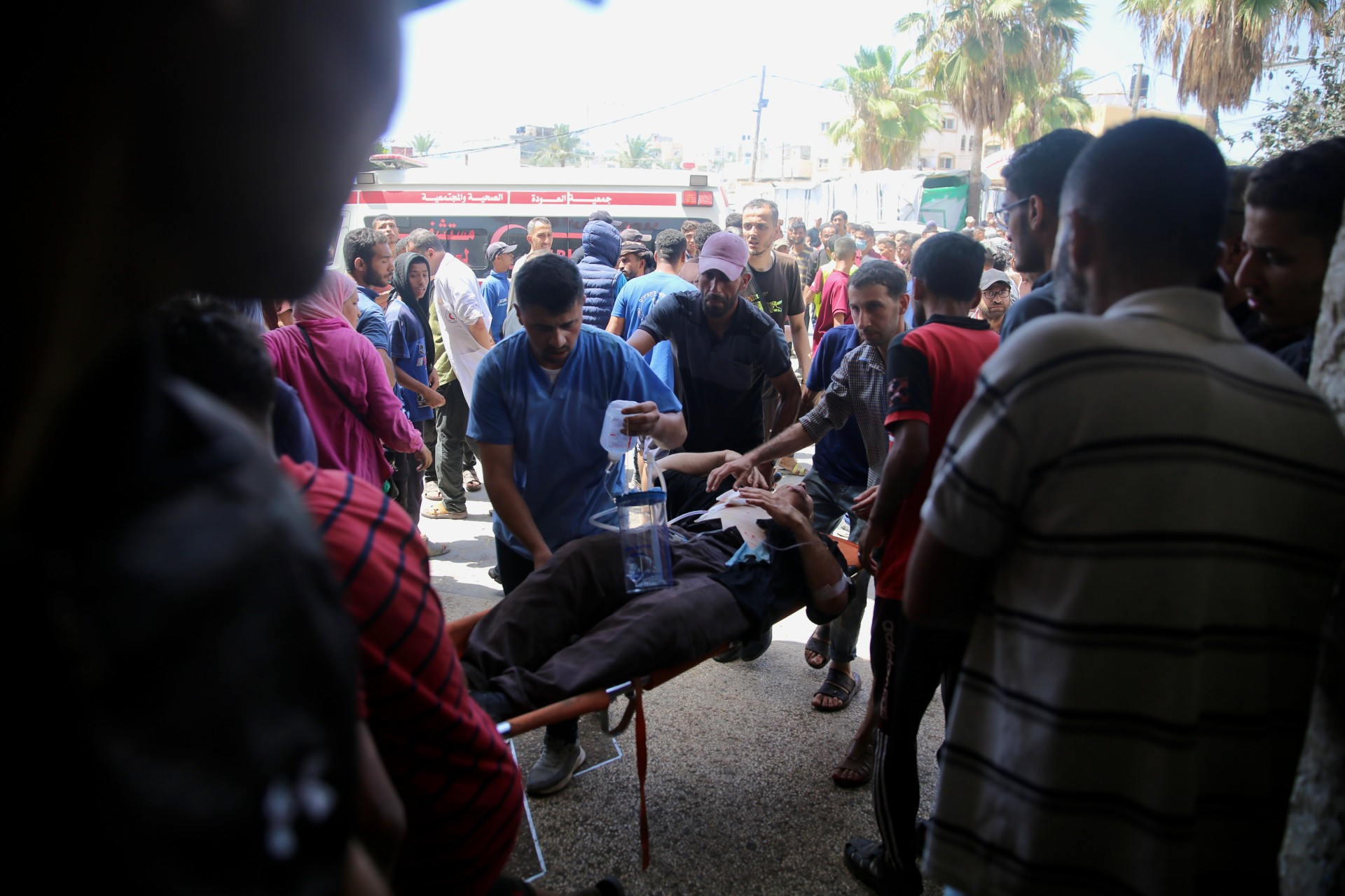 wounded palestinian central gaza