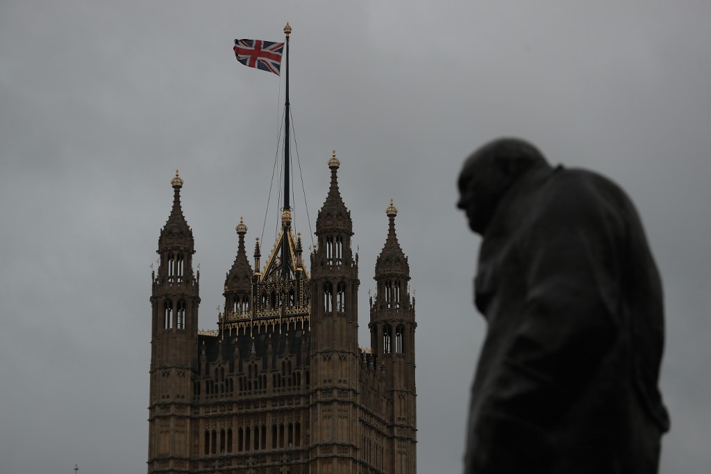 A statue of former Prime Minister Winston Churchill stands in London on 26 January (AFP)