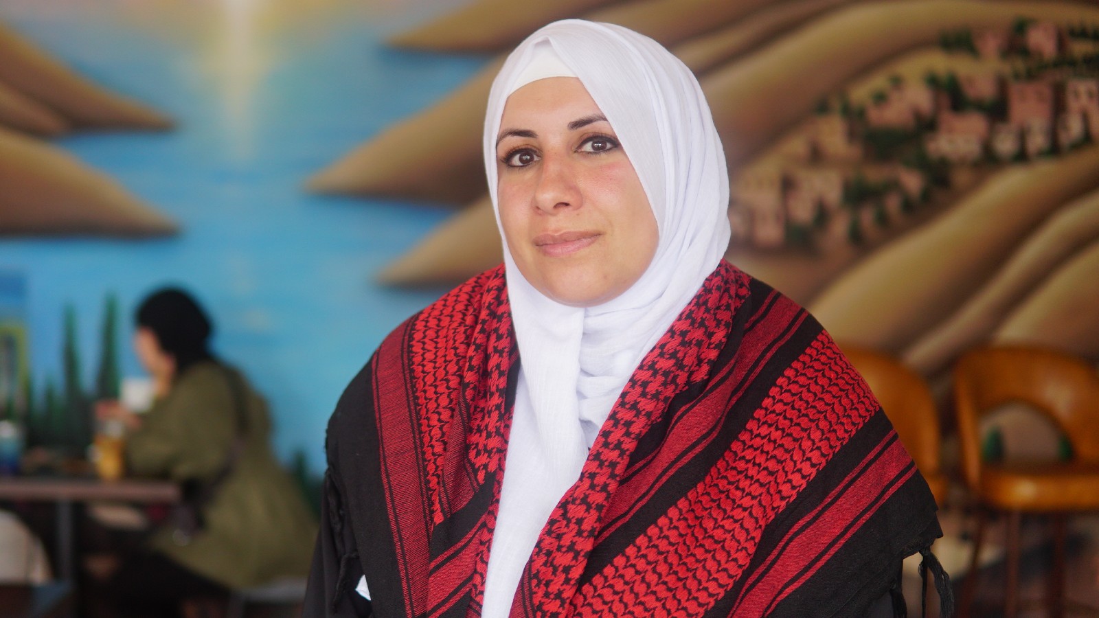 Palestinian American activist Deanna Othman in Little Palestine, Chicago (MEE/Azad Essa)