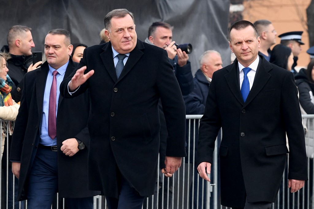 Republika Srpska leader Milorad Dodik attends a celebration in Banja Luka on 9 January 2022 (AFP)