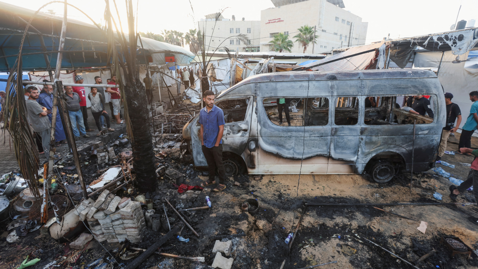 Eyewitnesses described shocking scenes of entire families burning to death inside their tents