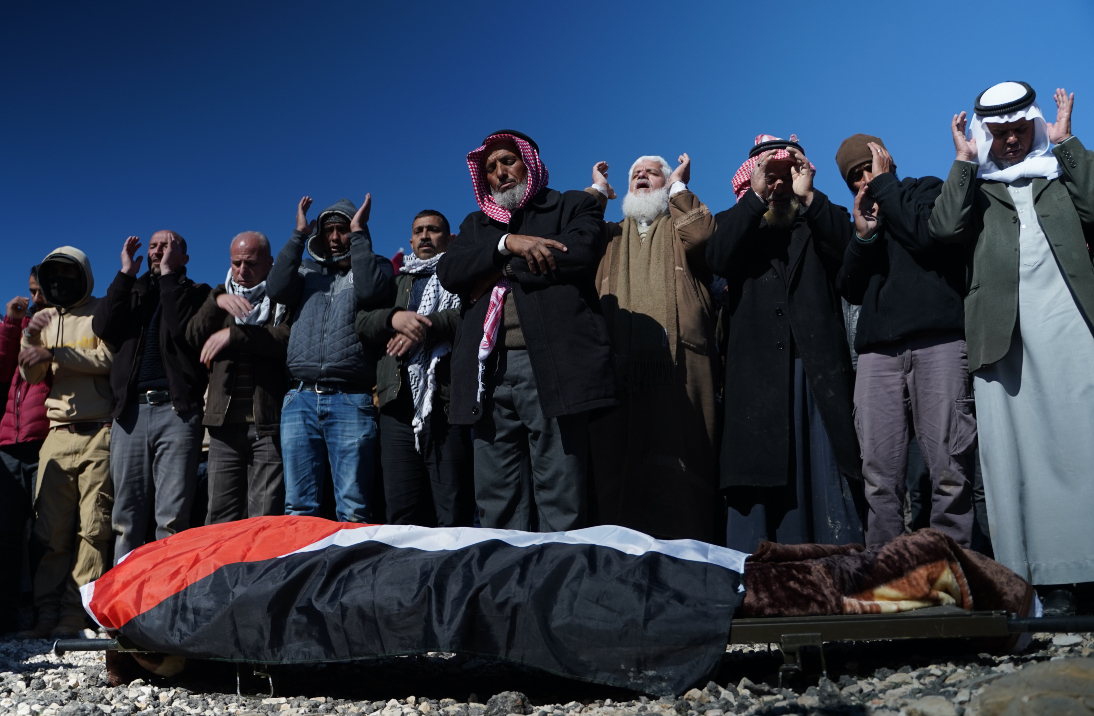 The funeral drew mourners from across Palestine, both young and old, each with a story about how Hathalin inspired them (MEE/Akram al-Waara)