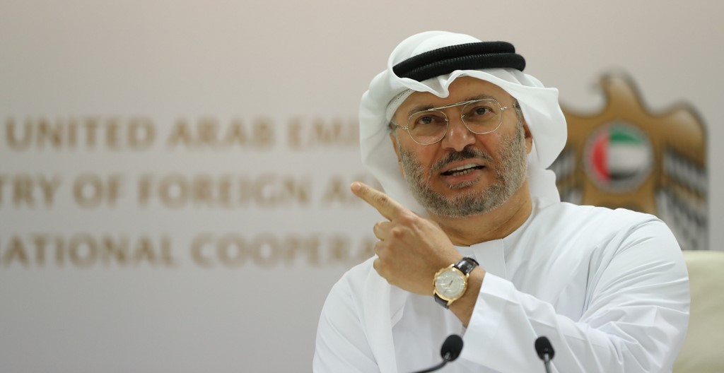 UAE Foreign Minister Anwar Gargash speaks in Dubai in 2018 (AFP)