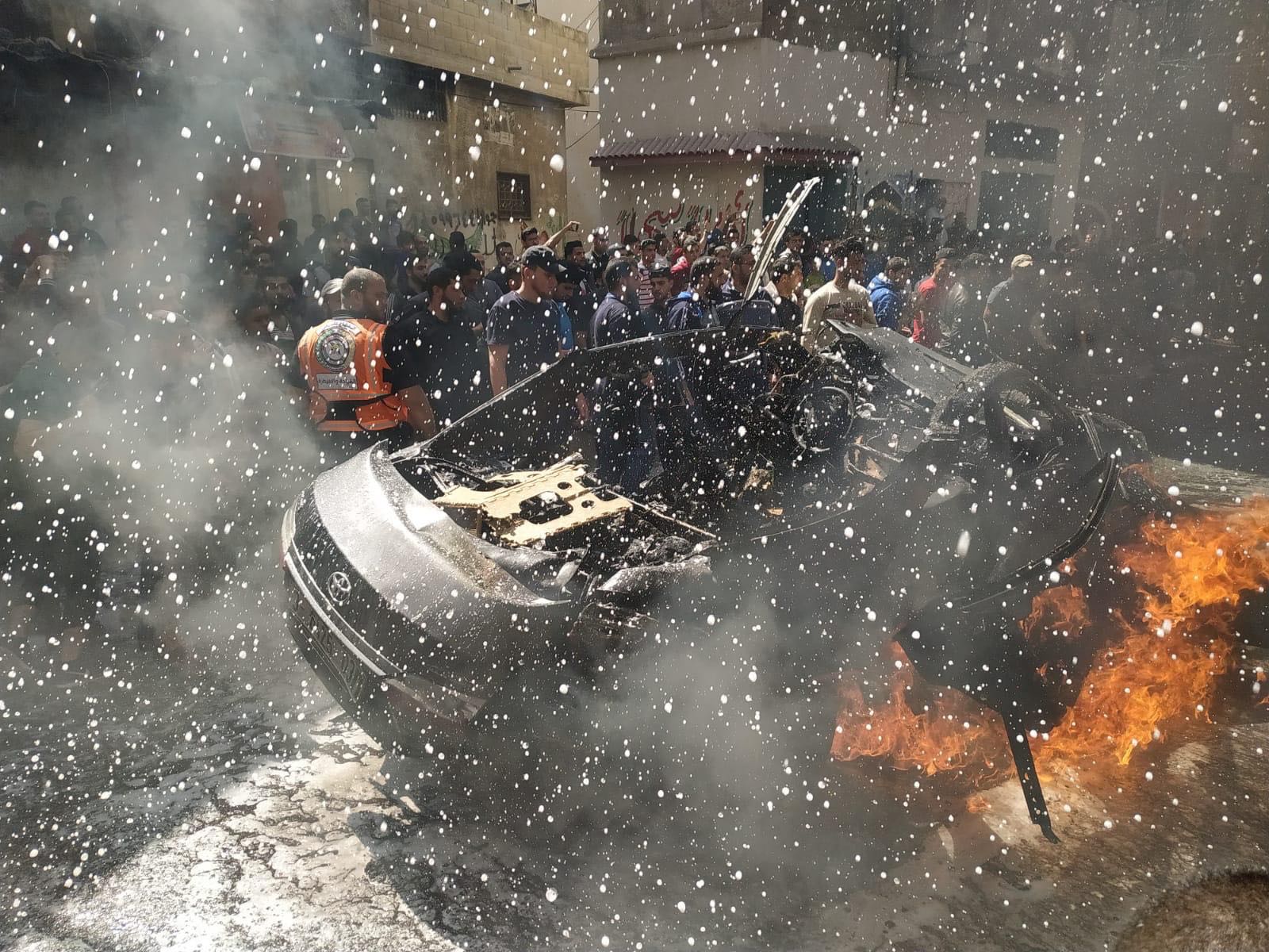 The car in which slain Hamas commander Hamid al-Khodari was travelling in when he was hit by an Israeli air strike (MEE/Loai el-Agha)