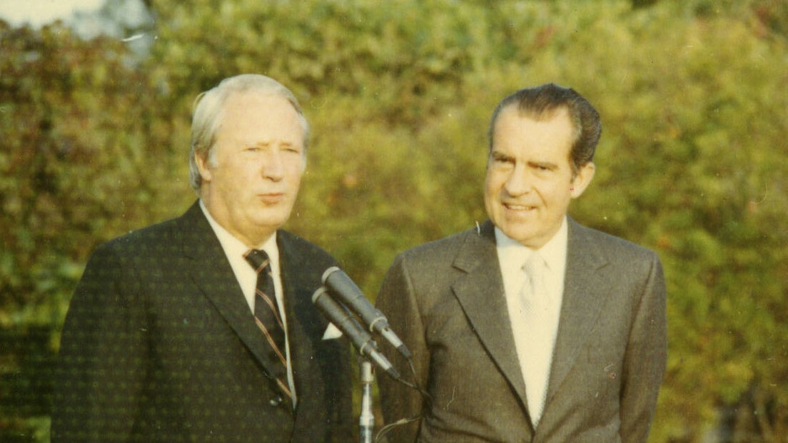 US President Richard Nixon meeting with Prime Minister Edward Heath at Government House in Bermuda in 1971 (Wikipedia Commons)