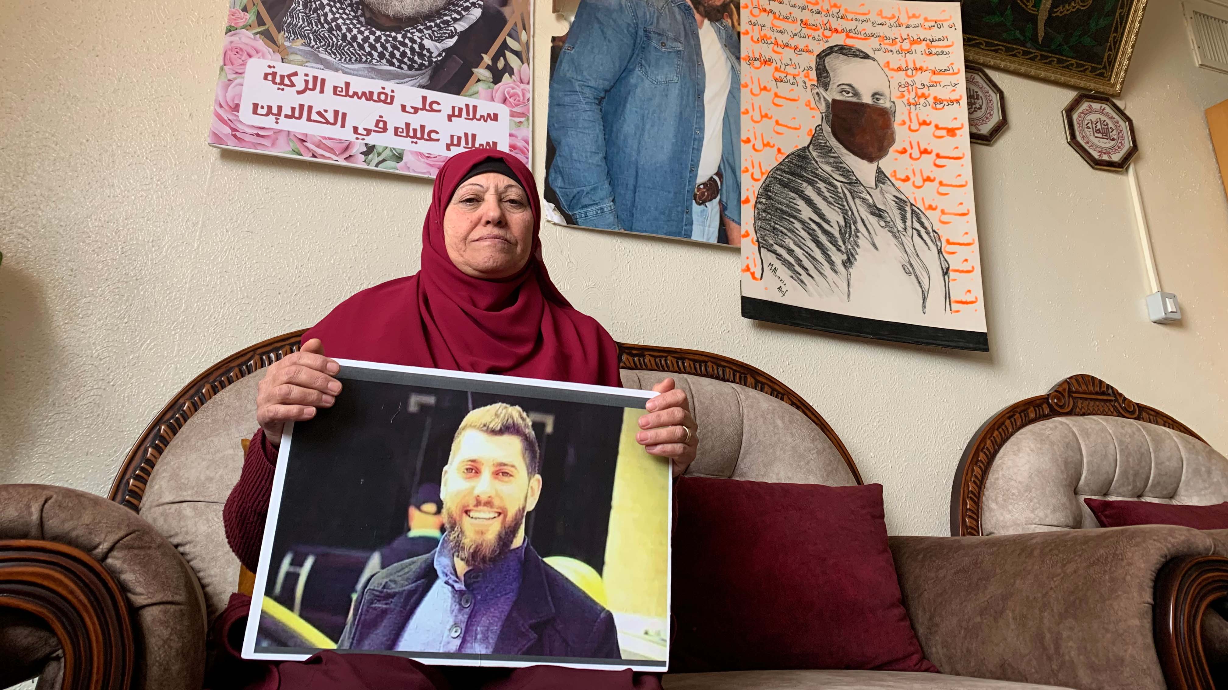 Suheir Barghouthi has yet to see her son's body who was reportedly killed by the Israeli army in 2018. (Shatha Hammad/MEE) 