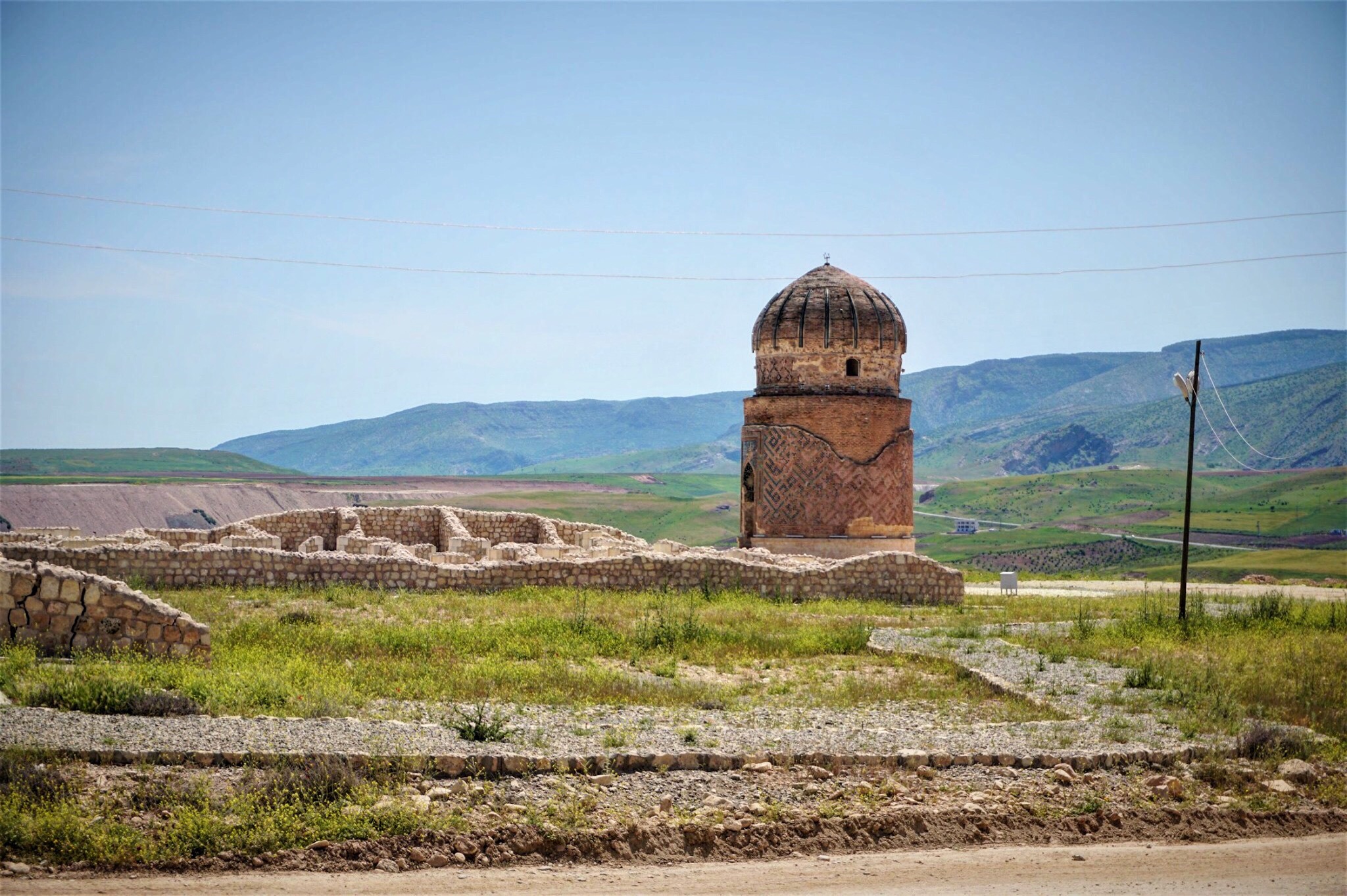 The 550-year-old Zeynel Bey Shrine was displaced May, 2017. It now sits in the archeopark by the 540-year-old Artuqid hamam that is surrounded with replica structures.