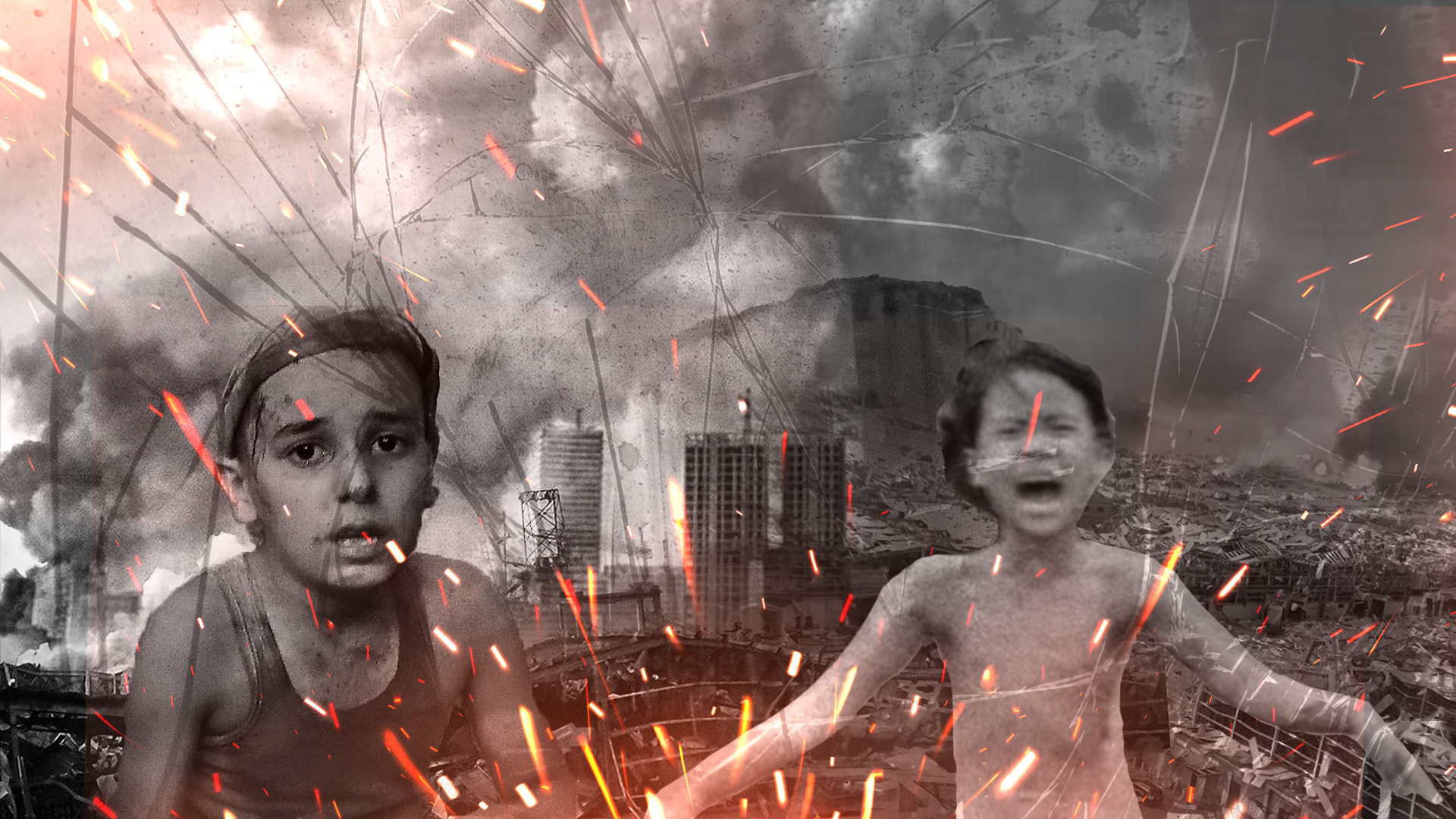 ‘Everyone looked like Phan Thi Kim Phuc, the Napalm Girl. They were screaming, walking or running towards me’ (Illustration by Mohamad Elaasar)