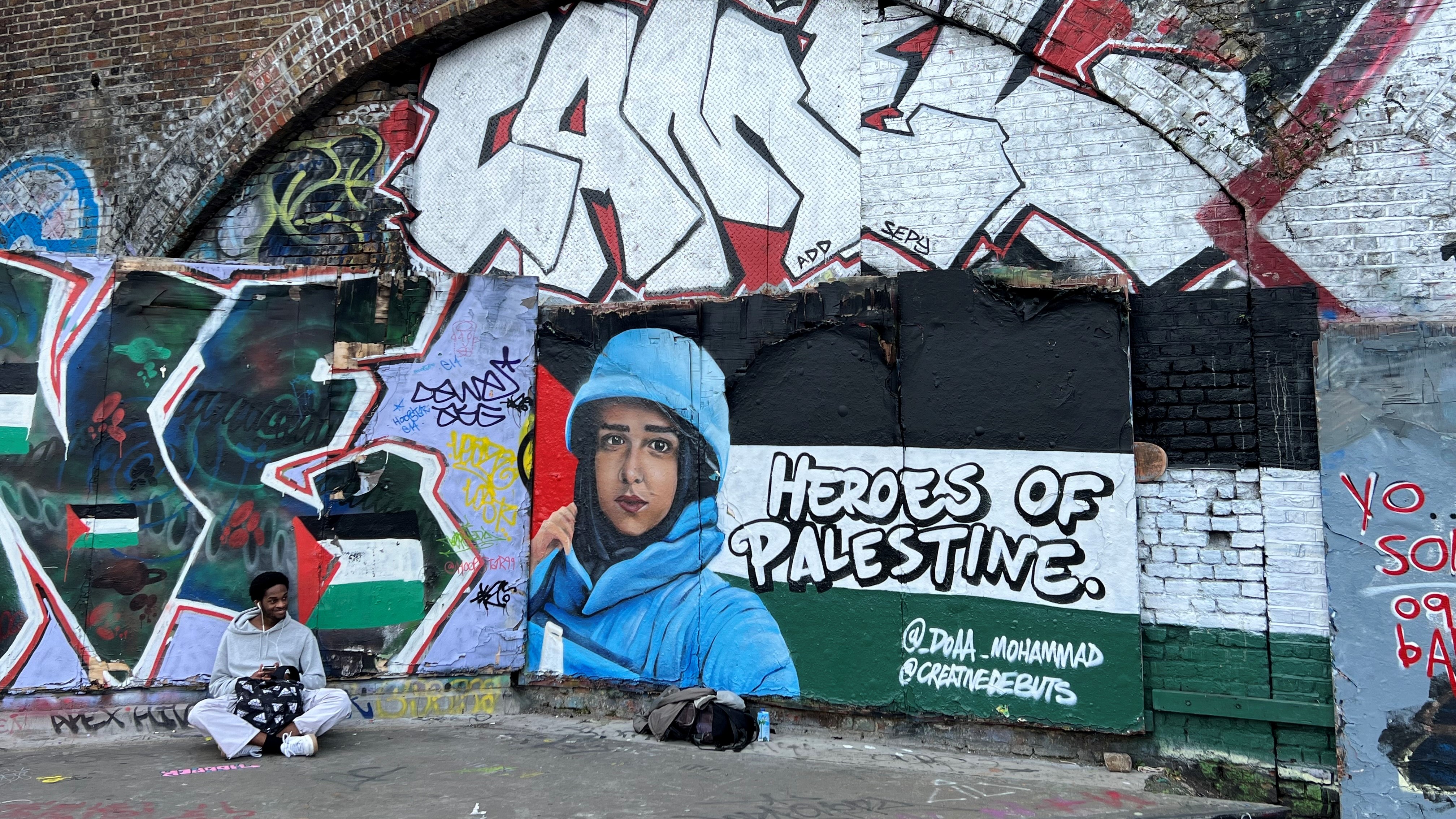 Pro-Palestine murals have cropped up across Tower Hamlets in support of 