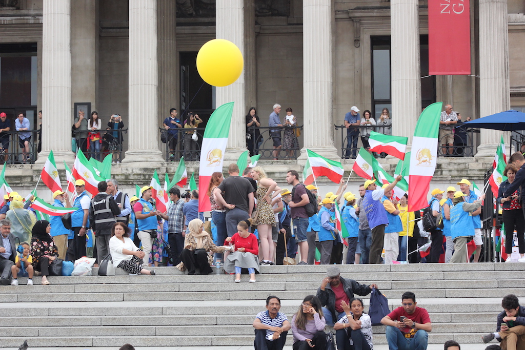 NCRI supporters gather in Trafalgar Square (Alex MacDonald)