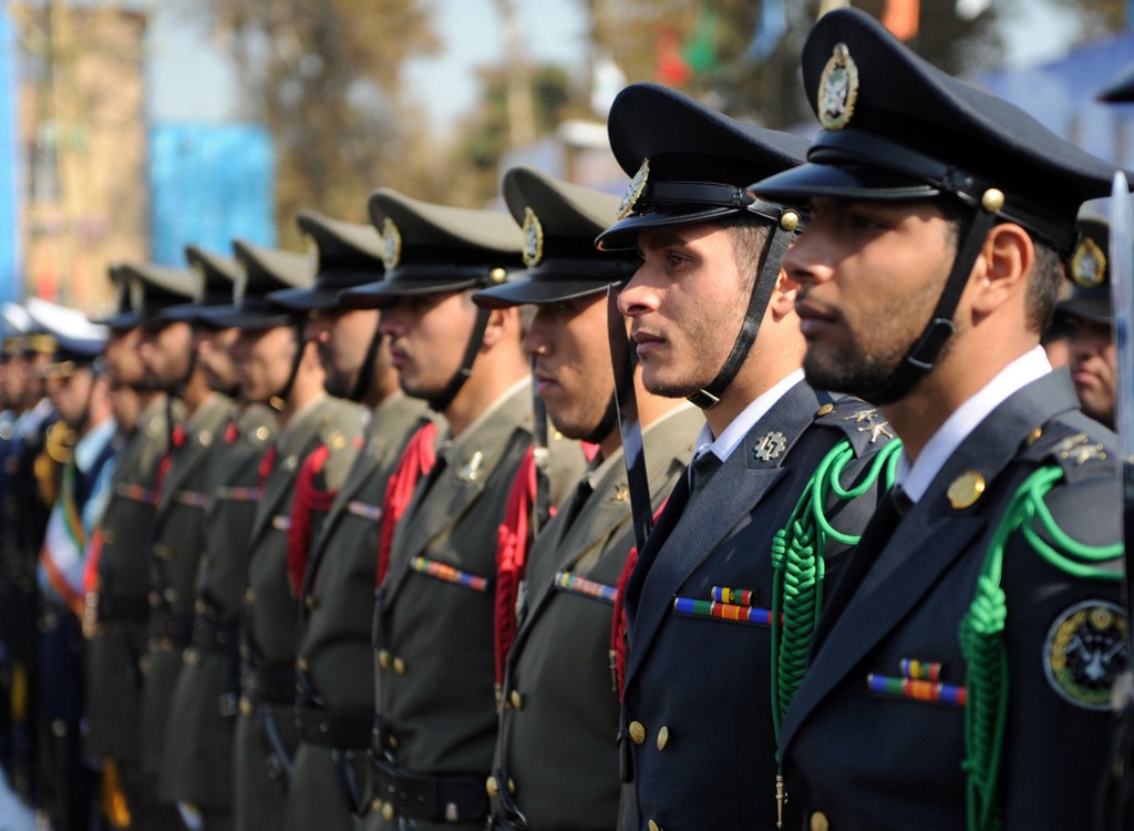 Iranian cadets stand at attention in Tehran in 2011 (Khamenei.ir/AFP)