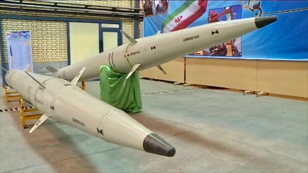 Raad-500, Iran's short-range ballistic missile unveiled on Sunday (AFP)