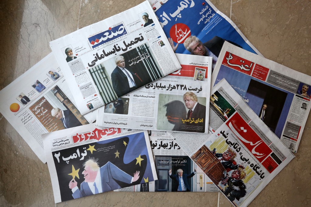 Iranian newspapers covered Boris Johnson's win extensively (AFP)