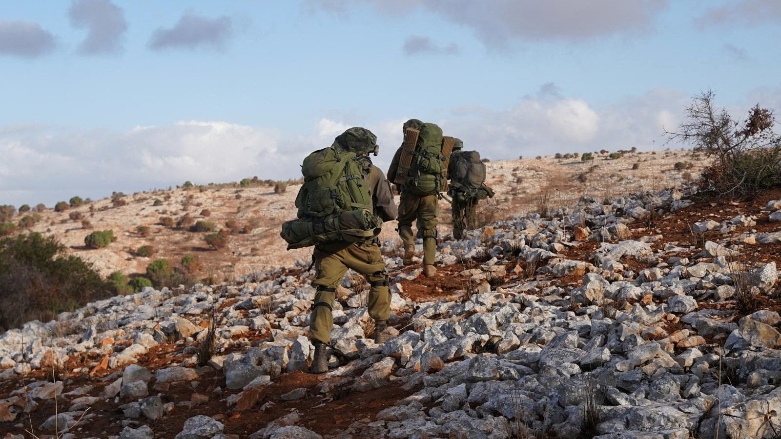 A handout image released on 3 October by the Israeli army purportedly showing its soldiers invading southern Lebanon. (Israel military via Reuters) 