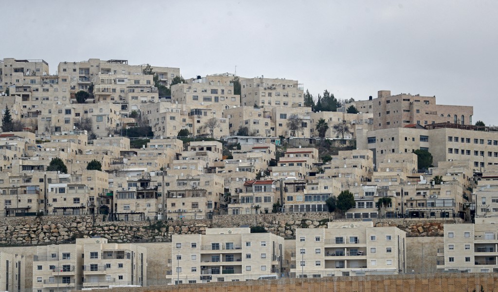 A Jewish settlement in Israeli-occupied East Jerusalem is pictured on 5 January 2022 (AFP)