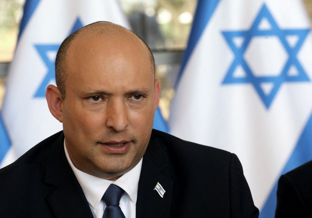 Israeli Prime Minister Naftali Bennett speaks in Jerusalem on 29 May 2022 (AFP)