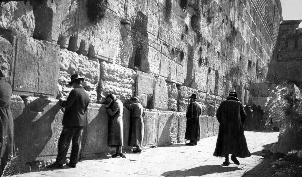Jews pray at the Western Wall in Jerusalem in 1936 (AFP)