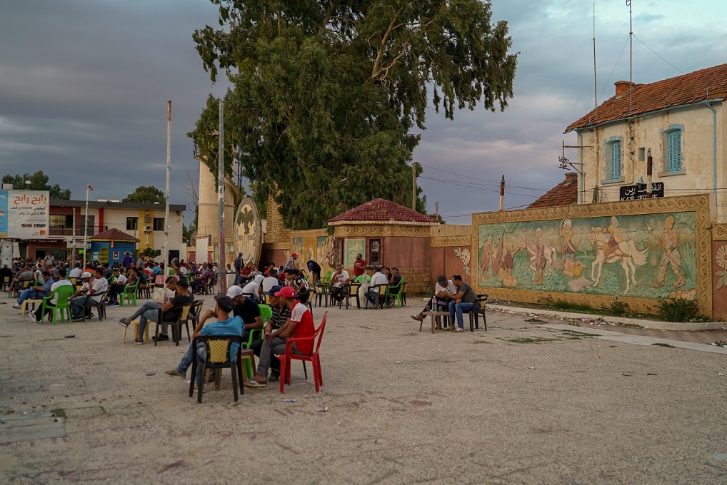 A coffee shop in Kasserine's main square (MEE/Faisal Edroos)