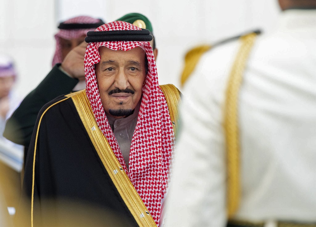 King Salman bin Abdulaziz is pictured in Riyadh on 20 November (Bandar al-Jaloud/Saudi Royal Palace/AFP)