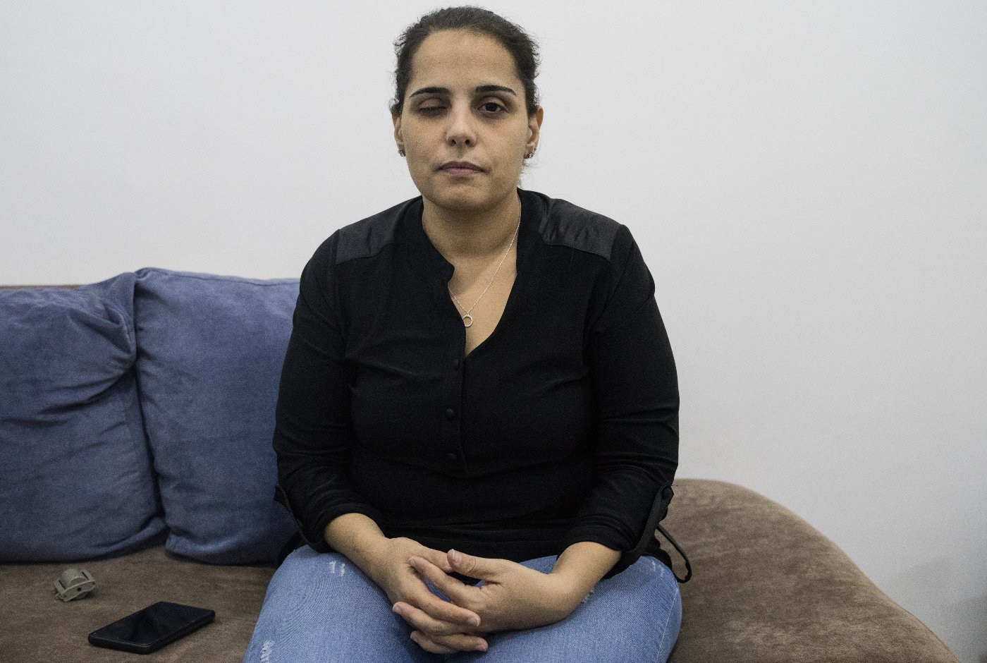 For Mirna Habboush, one of the survivors of the Beirut explosion, 'there is no empathy from the government' (MEE/Clément Gibon)