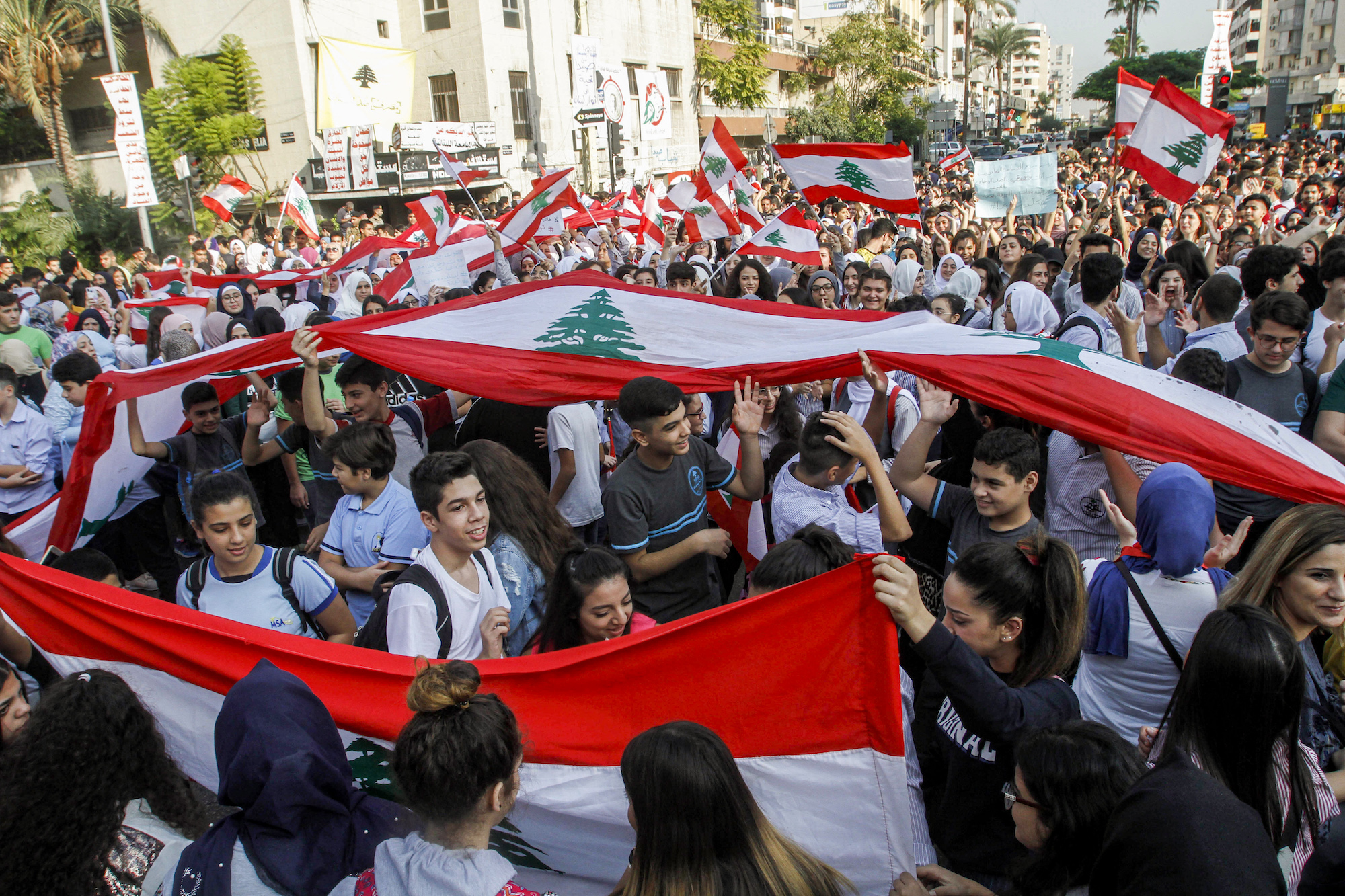 Lebanon anti-government protest Sidon AFP