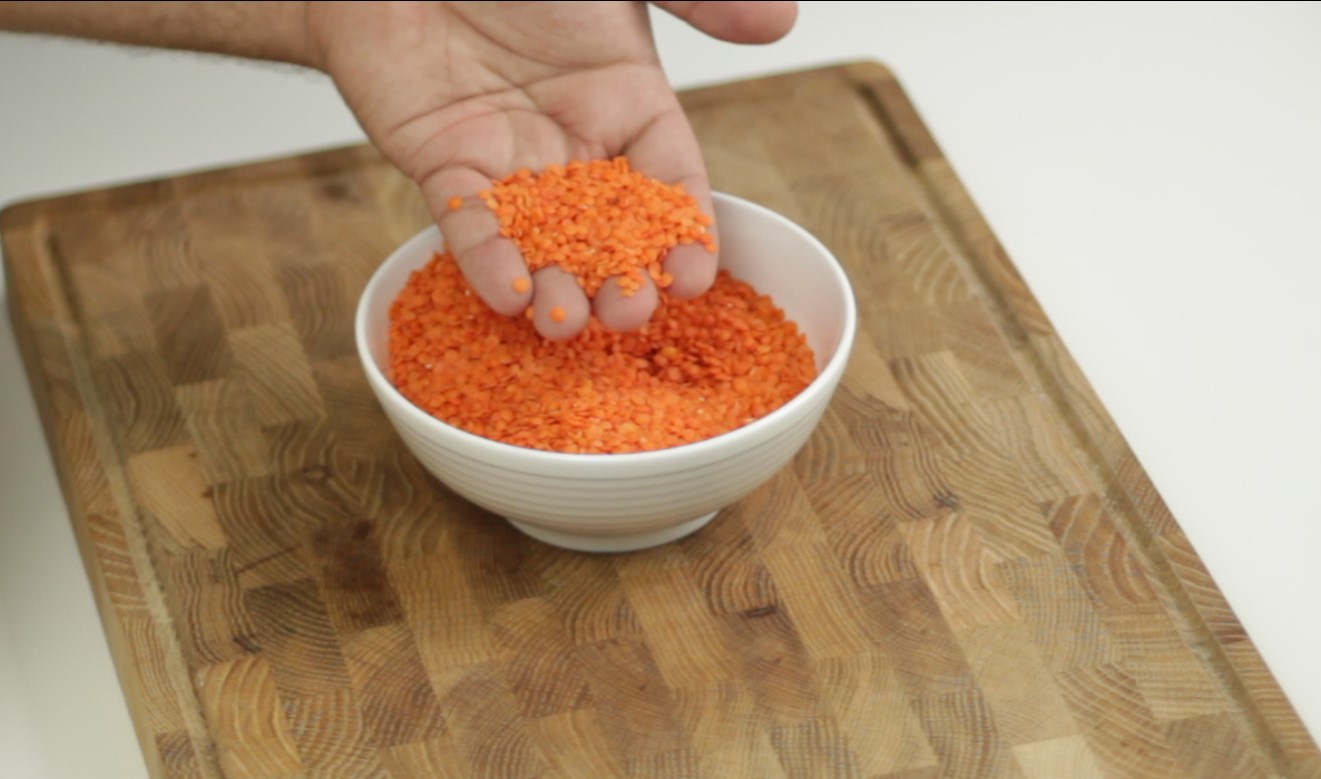 Split red lentils used for this recipe (@middleeats)
