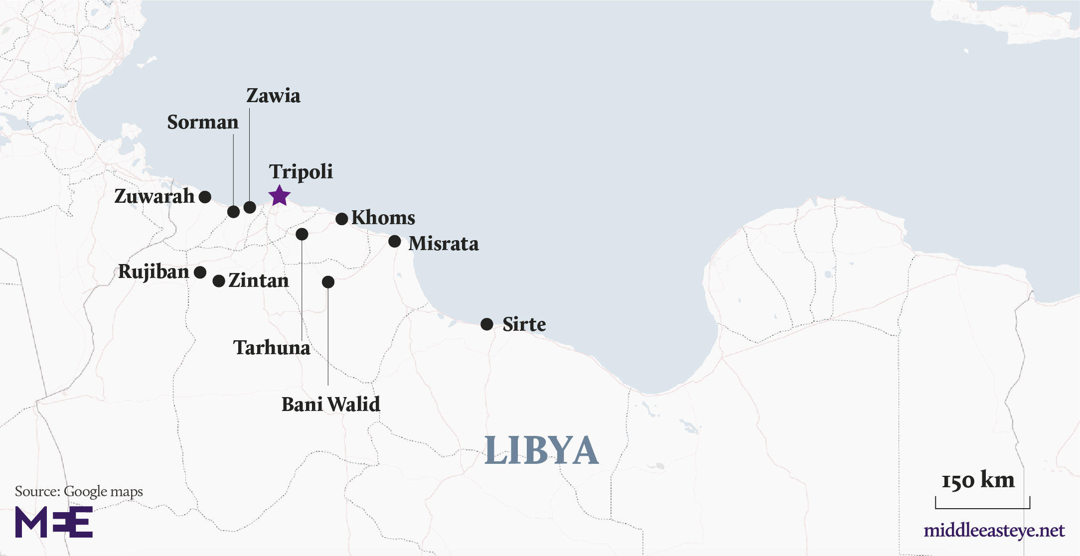 Map of Libya (MEE)