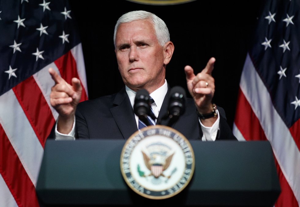  'The time has come for our European partners to withdraw from the Iran nuclear deal and join with us,' said Pence (AP)