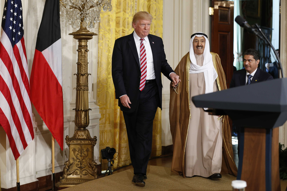 Donald Trump and the emir of Kuwait Sabah al-Ahmad al-Sabah at the White House in September (Reuters)