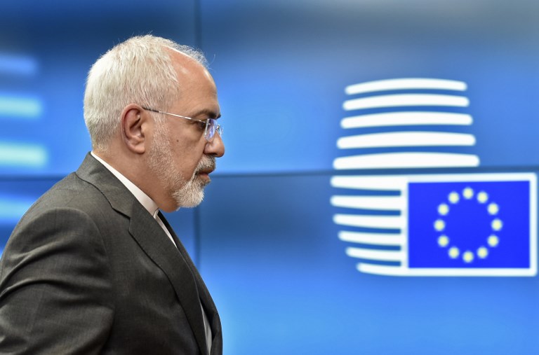 Iran's foreign minister, Mohammad Javad Zarif, in Brussels, May, 2018 (AFP)