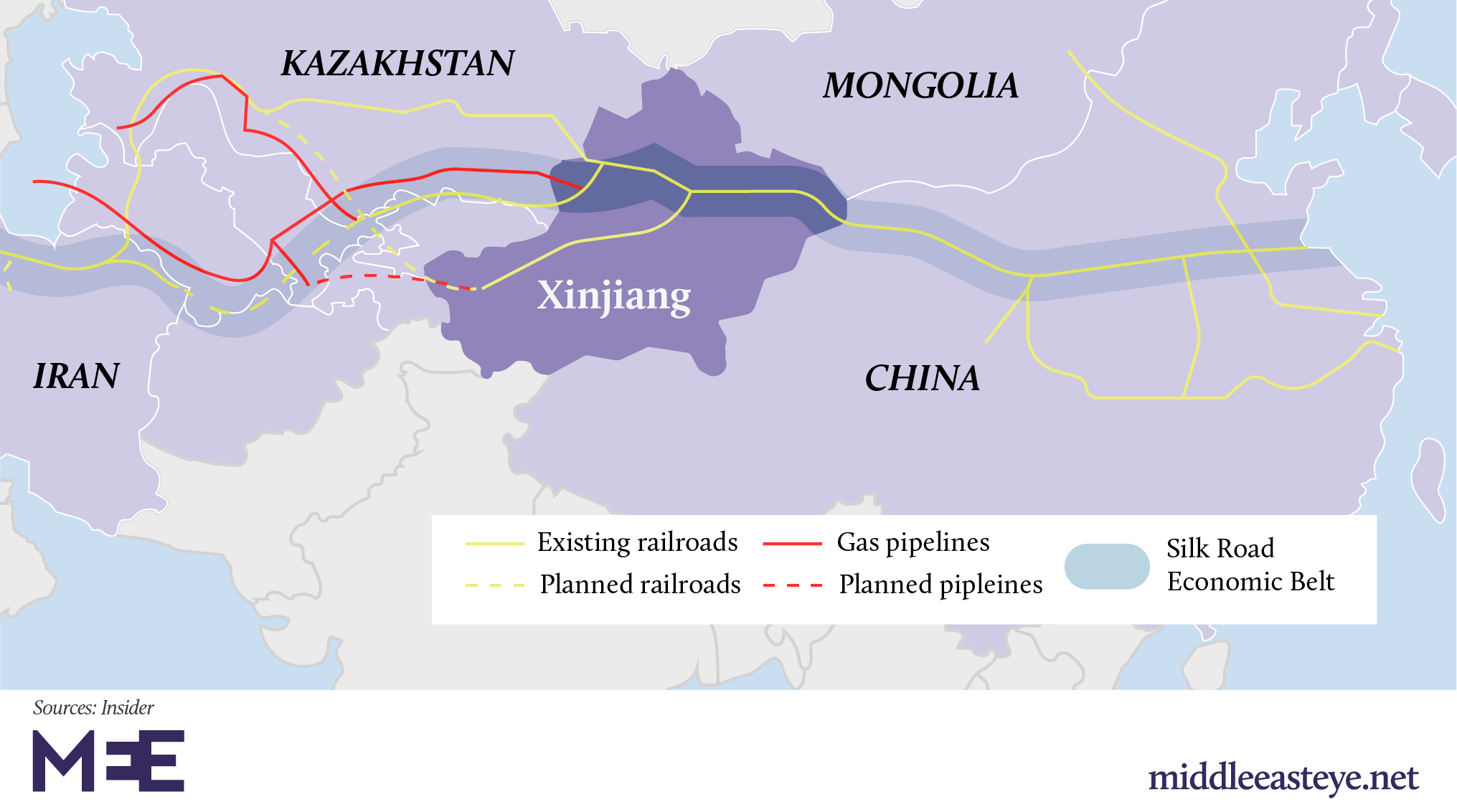 Xinjiang map BRI