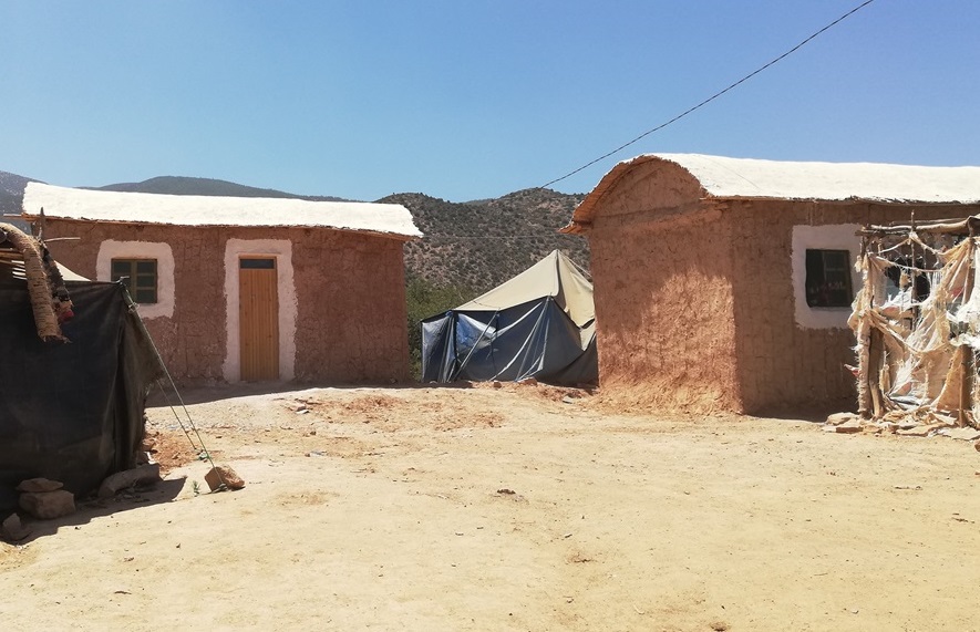 In the village of Ait Bourd, in the province of Al Haouz, some families have built, with the help of an NGO, a Nouala as temporary housing (provided)