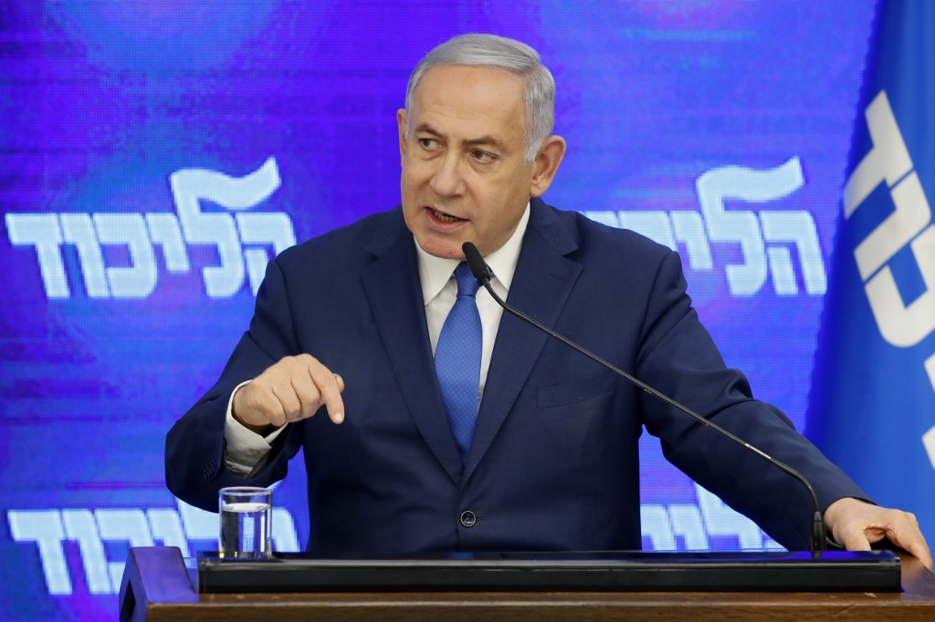 Le Premier ministre israélien Benyamin Netanyahou s’exprime à Tel Aviv, le 29 août (AFP)