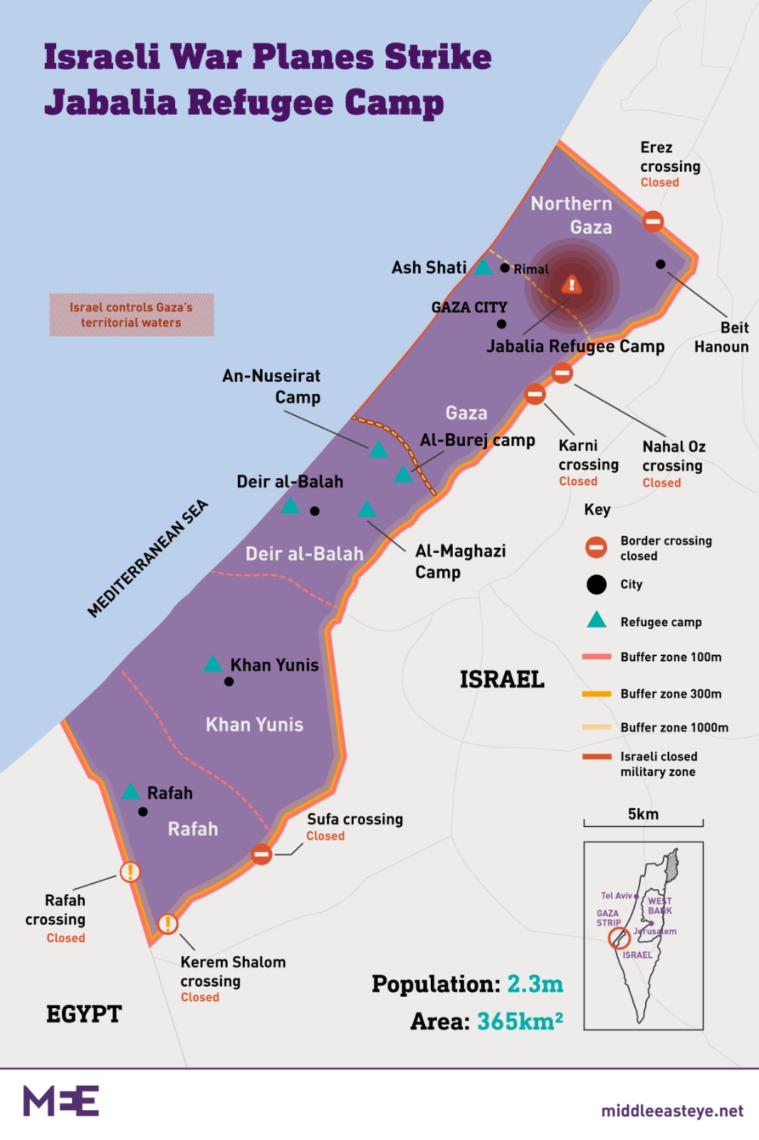 Israeli air strikes target Gaza's Jabalia refugee camp