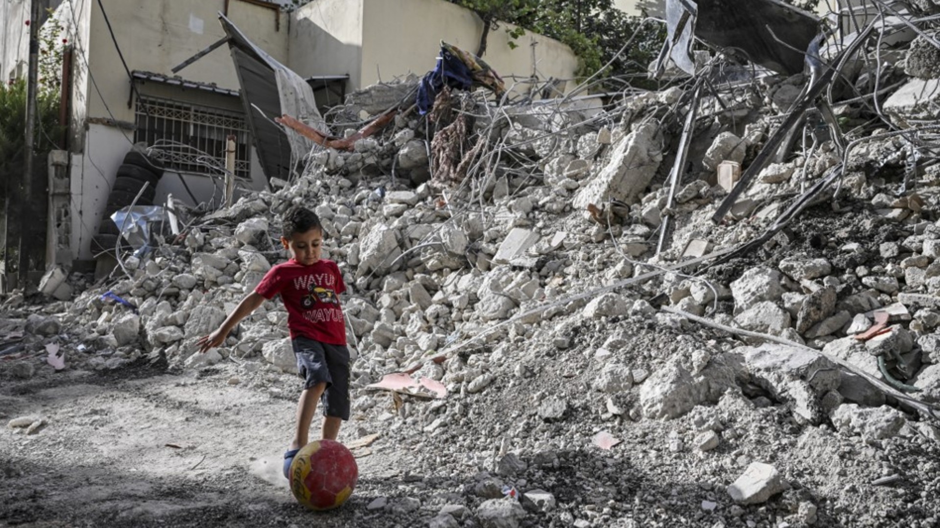 palestinian boy football jenin afp