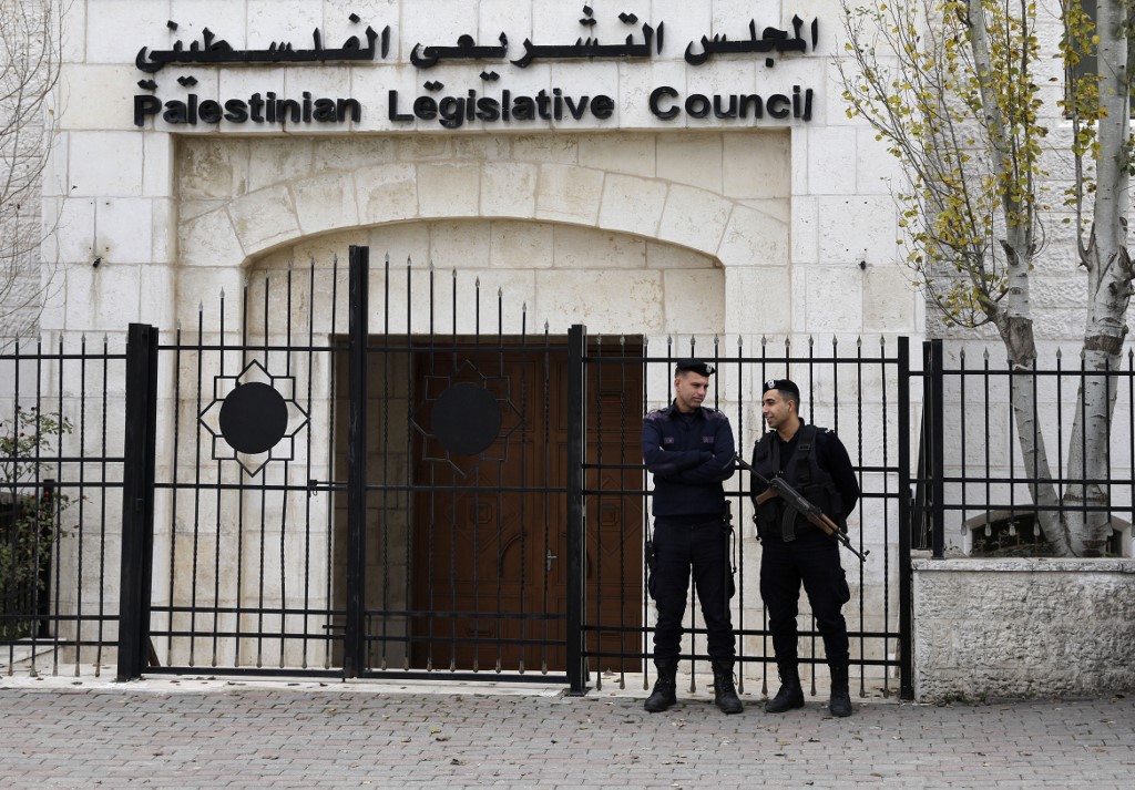 The Palestinian Legislative Council building is pictured in Ramallah on 26 December (AFP)