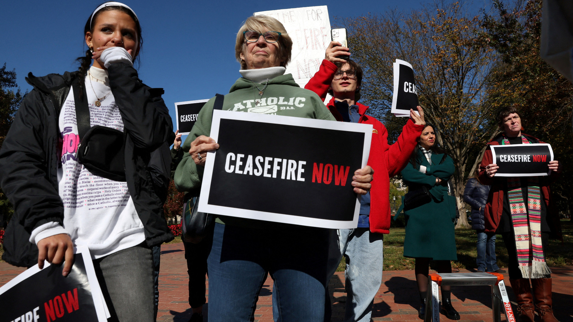 ceasefire protesters