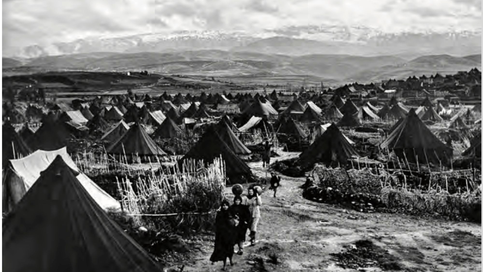 The Nahr al-Bared refugee camp in Lebanon was one of the first to be set up as part of the emergency measures to shelter Palestinian refugees. Early 1950s (MEE/Haymarket Books)