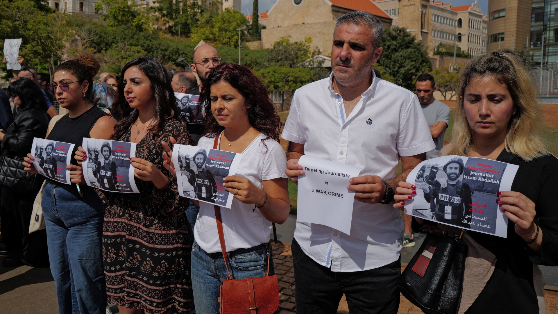 lebanon journalists protest reuteres
