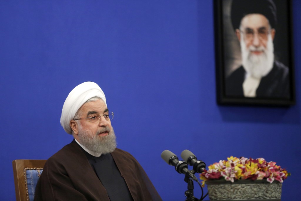 Iranian President Hassan Rouhani speaks in Tehran in May 2017 (AFP)