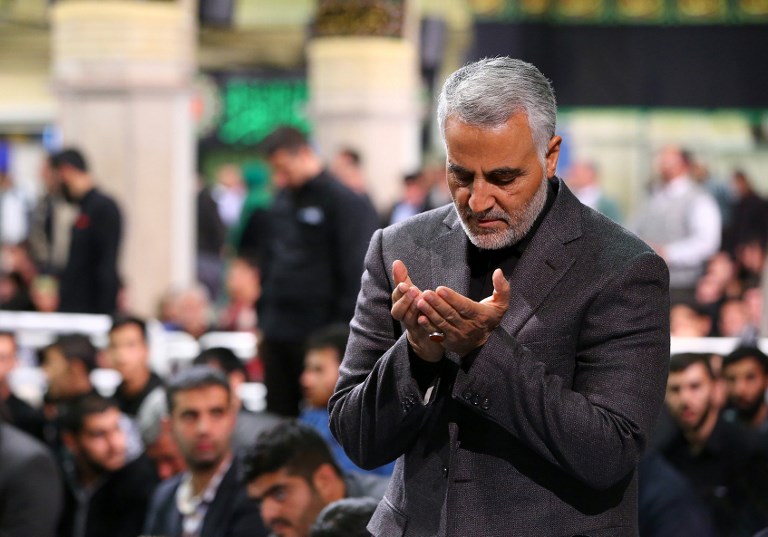 Soleimani attends a religious ceremony in Tehran in 2015 (Handout/khamenei.ir/AFP)