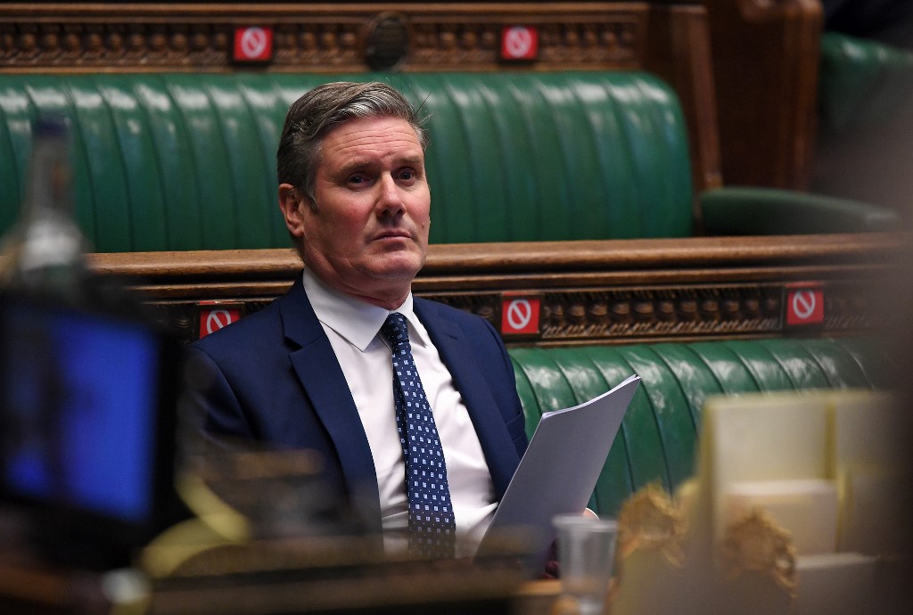 Labour leader Keir Starmer is pictured in the House of Commons on 7 October (UK Parliament/AFP)