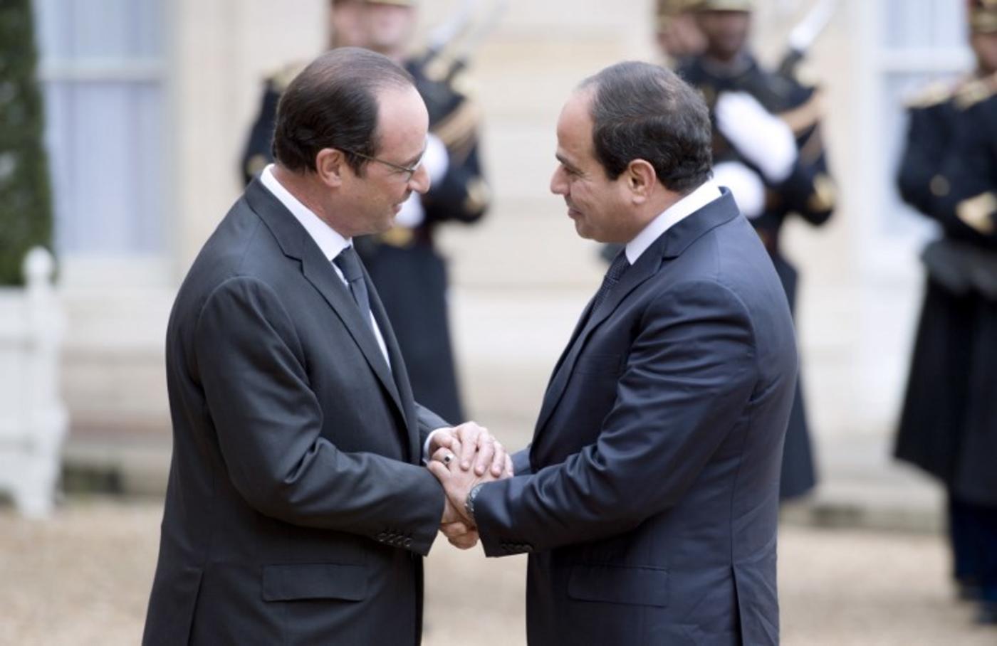 François Hollande accueille Abdel Fattah al-Sissi à l'Élysée le 26 novembre 2014 (AFP)