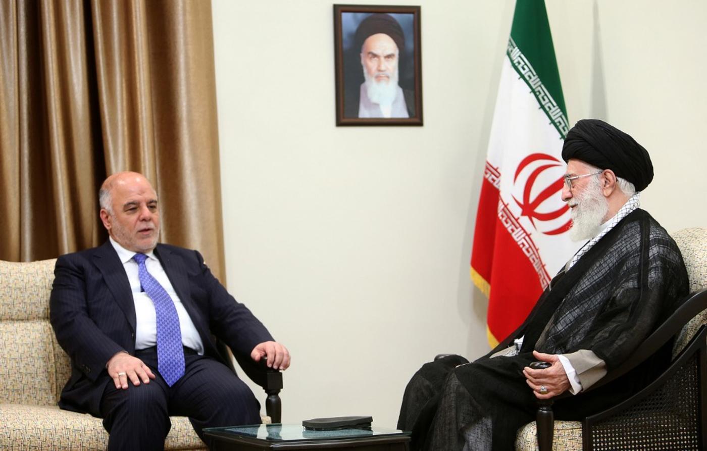 Haider al-Abadi meets Iranian Supreme Leader Ali Khamenei in Tehran in 2015 (AFP)