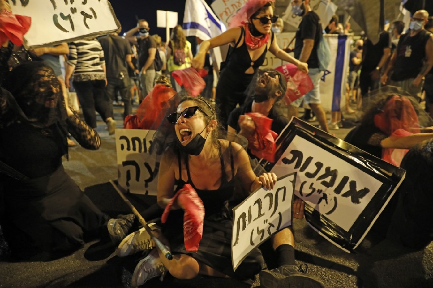Manifestation à Jérusalem contre le Premier ministre israélien, le 30 juillet 2020 (AFP)