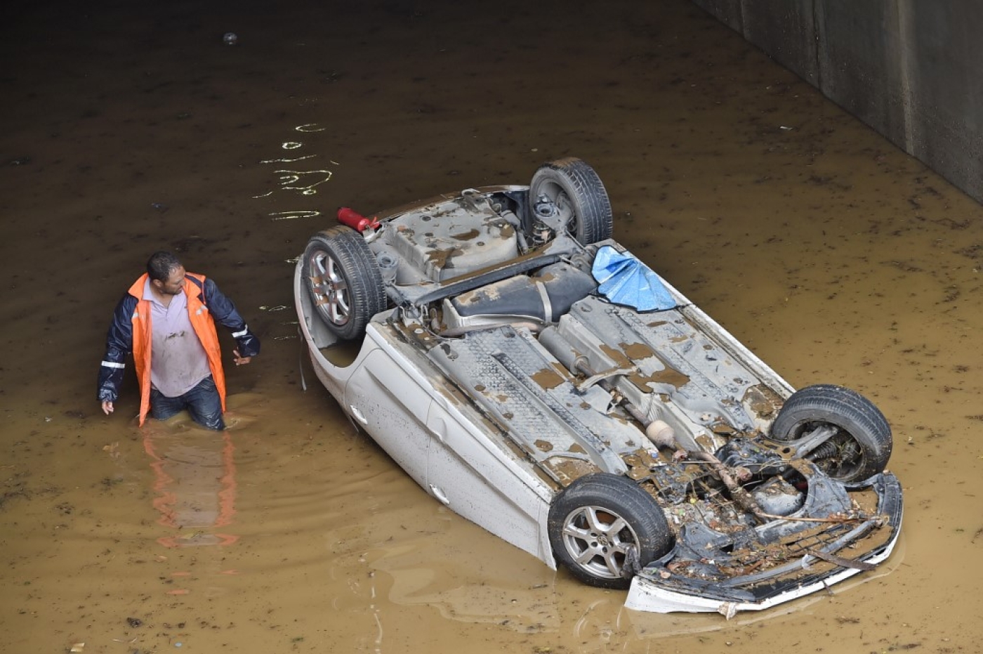 Alger-centre au lendemain de la tempête, le 8 septembre 2020 (AFP)
